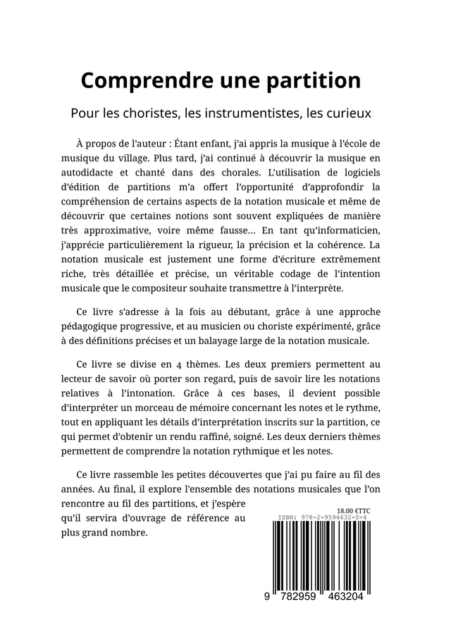 Livre "Comprendre une partition" 